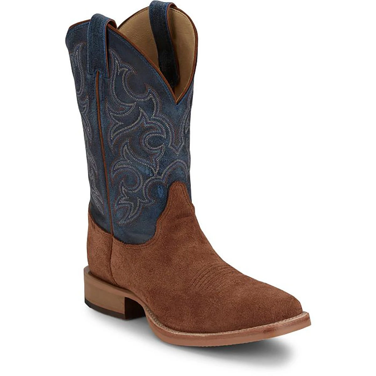 Justin Boots: Men's BR385 Golden Oak Brown Soft Toe Fergus 11" Western Roughout Cowboy Work Boot