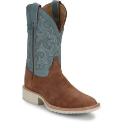 Justin Boots: Men's BR390 Golden Tan Soft Toe Alamo 11" Western Roughout Work Boot