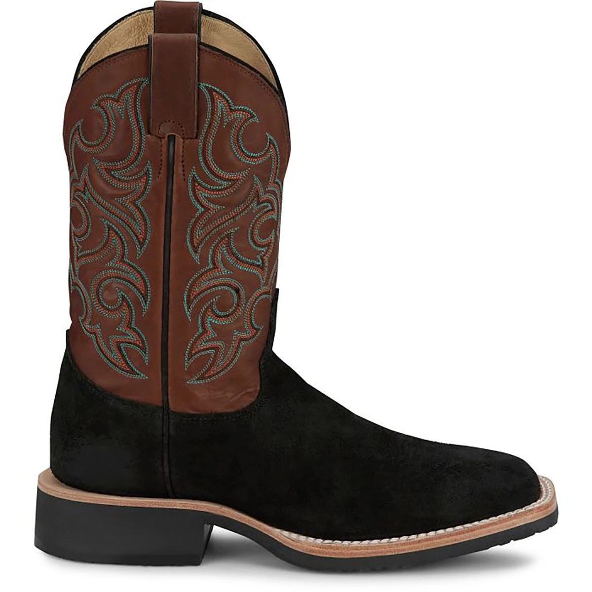 Justin Boots: Men's BR389 Black Soft Toe Alamo 11" Western Roughout Work Boot - Image 2