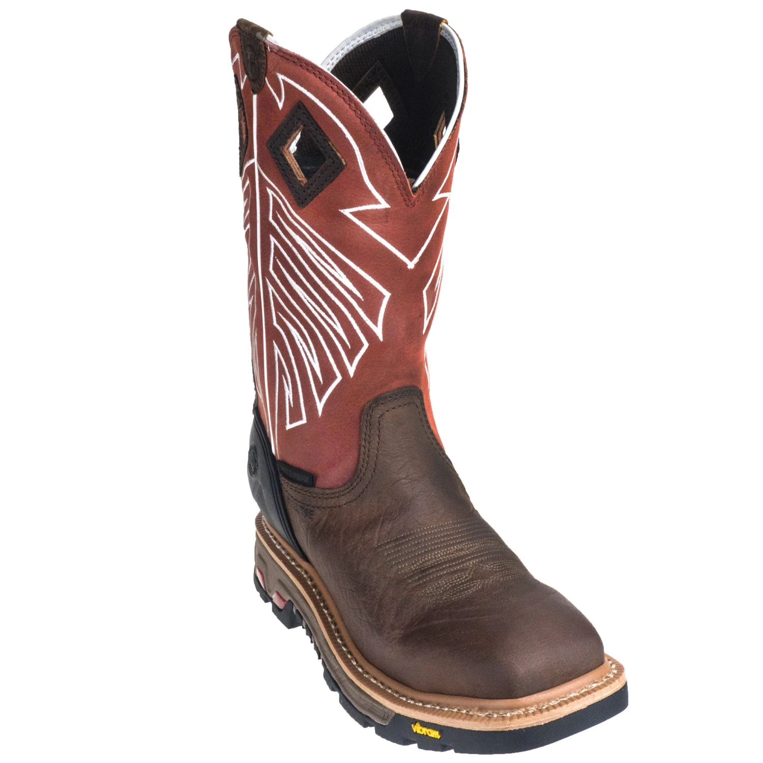 Justin Boots: Men's WK2115 Waterproof Steel Toe EH Dark Chestnut Pull-On Boots - Image 3