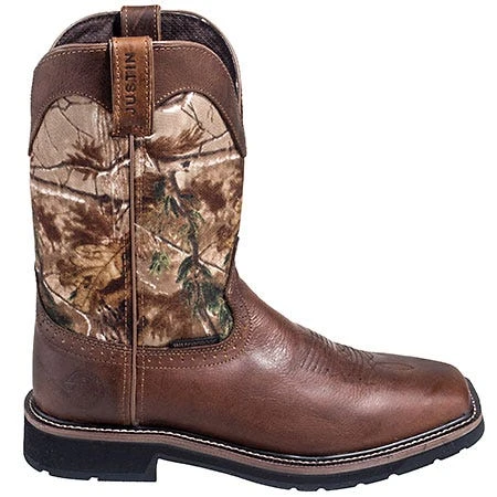 Justin Boots: Men's SE4676 RealTree Square Toe Cowboy Boots - Image 4