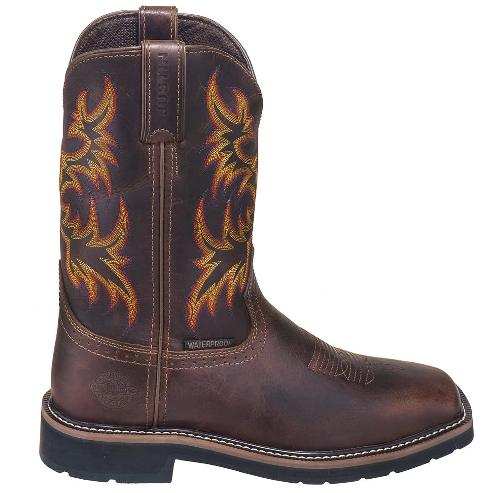 Justin Boots: Men's SE4689 Brown Waterproof Stampede Boots - Image 4