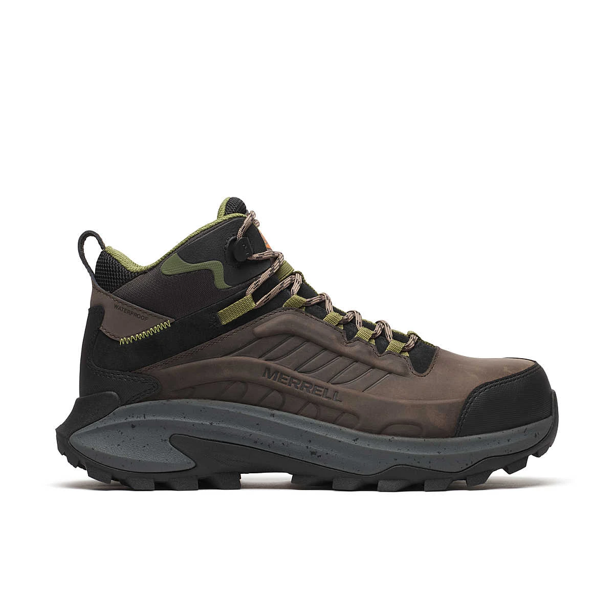 Merrell Shoes: Men's J007897 Dark Taupe Carbon Fiber Toe Moab Speed 2 Waterproof Work Shoe - Image 3