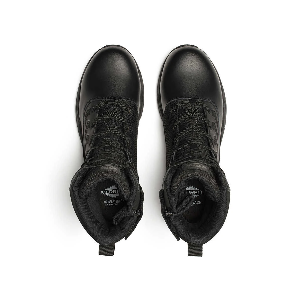 Merrell Boots: Men's J007947 Black Carbon Fiber Toe Fullbench 8" Tactical Zip Waterproof Work Boot - Image 4