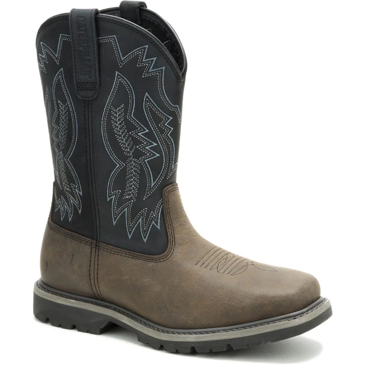 CAT Boots: Men's P51093 Charcoal Grey Soft Toe Colorado Frontier Pull On EH Slip Resistant Work Boot