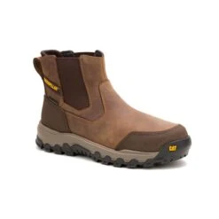 CAT Boots: Men's P91783 Bison Steel Toe Threshold Rebound Chelsea Waterproof Pull On Work Boot