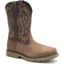 CAT Boots: Men's P91795 Chicory Coffee Steel Toe Colorado Frontier Pull On EH Slip Resistant Work Boot