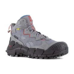 Reebok Shoes: Men's RB3021 Grey Black Red Composite Toe Internal Met Guard Zig Kinetica Edge II Hiker Work Shoe