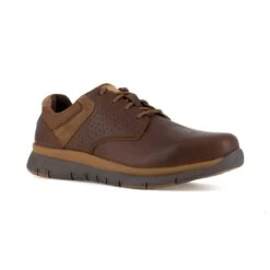 Rocky Rockport Works Shoes: Men's RK5700 Brown Steel Toe Primetime Casual Oxford Work Shoe
