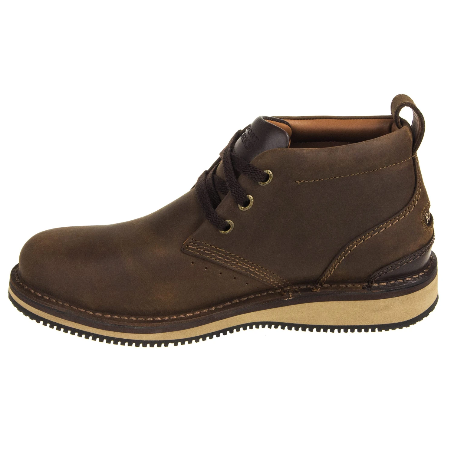 Rockport Works Shoes: Men's RK2801 Brown Prestige Point Steel Toe Chukka - Image 5