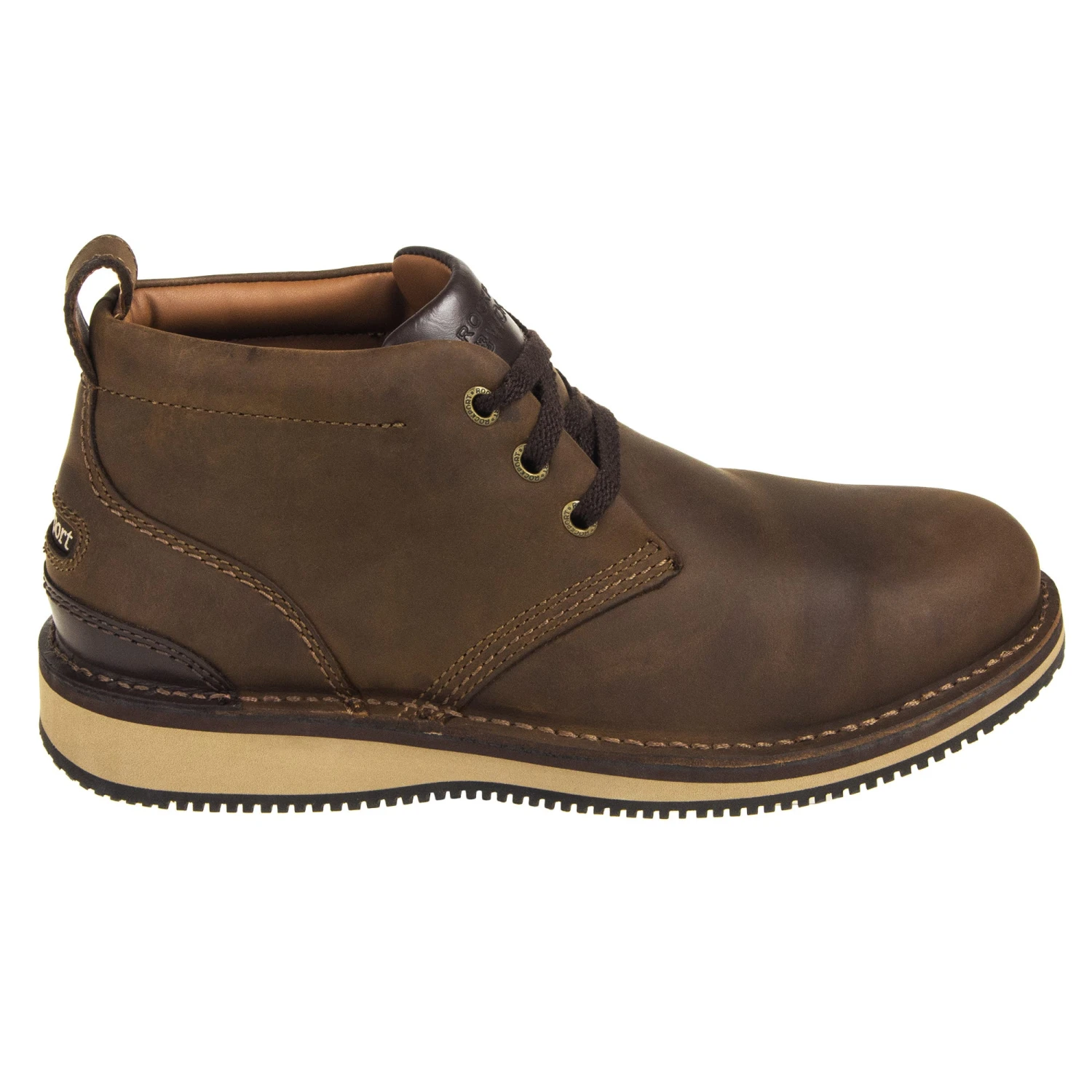 Rockport Works Shoes: Men's RK2801 Brown Prestige Point Steel Toe Chukka - Image 4