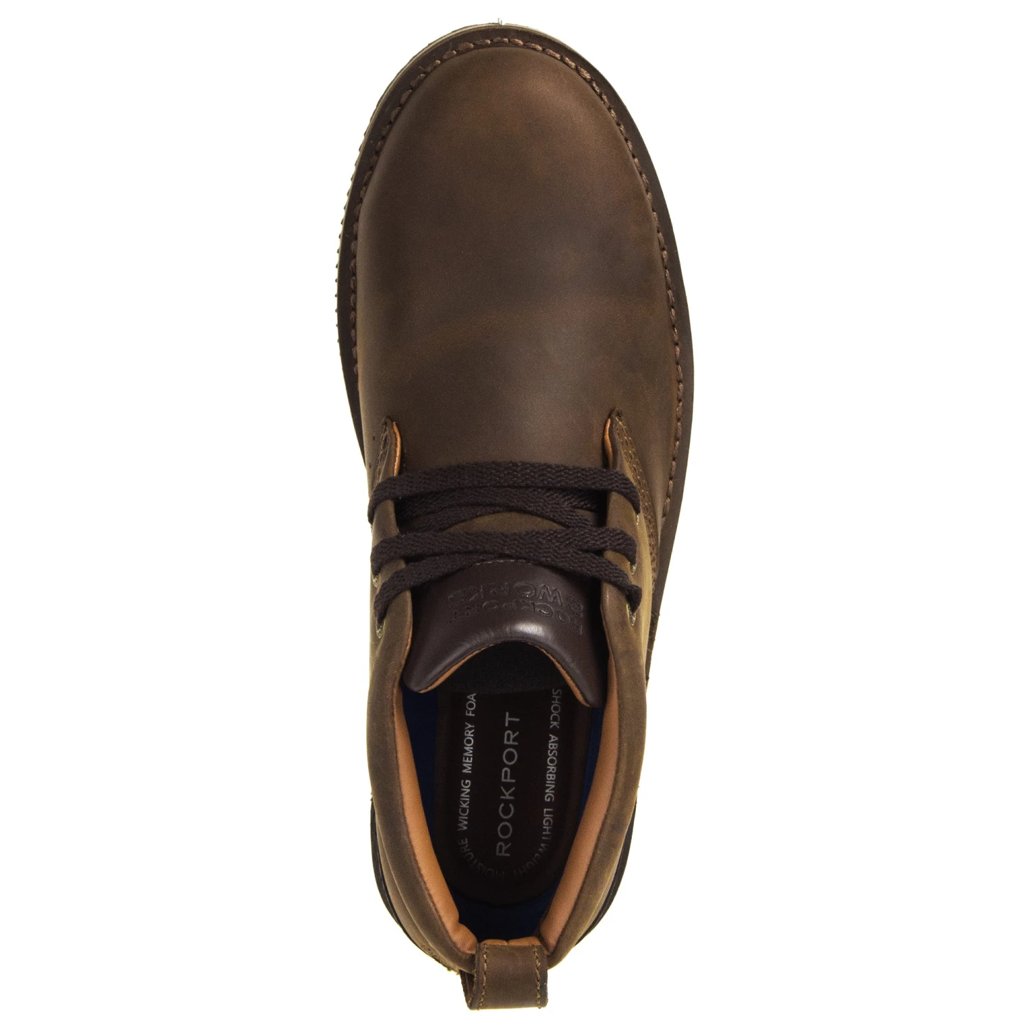 Rockport Works Shoes: Men's RK2801 Brown Prestige Point Steel Toe Chukka - Image 2