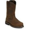 Justin Boots: Men's SE4630 Whiskey Brown Composite Toe Pulley 10" Waterproof Met Guard Work Boot