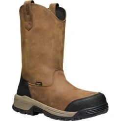 Keen Utility Boots: Men's 1030500 Bison Black Carbon Fiber Toe Waterproof Evanston Pull On Slip Resistant Work Boot