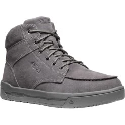 Keen Utility Shoes: Men's 1030538 Steel Grey Soft Toe Gibson Mid Slip Resistant EH Work Shoe