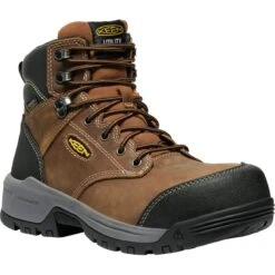 Keen Utility Boots: Men's 1029390 Bison Black Carbon Fiber Toe Evanston 6" ESD Work Boot