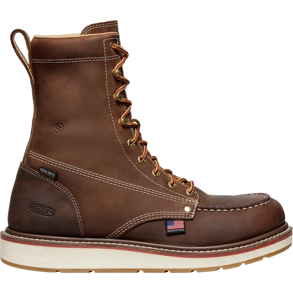 Keen Utility Boots: Men's 1030606 Chestnut Gum Carbon Fiber Toe 8" USA Made Liberty Waterproof Slip Resistant Work Boot - Image 2