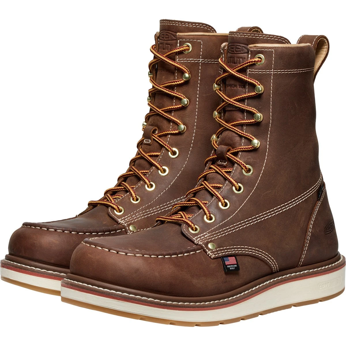 Keen Utility Boots: Men's 1030606 Chestnut Gum Carbon Fiber Toe 8" USA Made Liberty Waterproof Slip Resistant Work Boot - Image 3