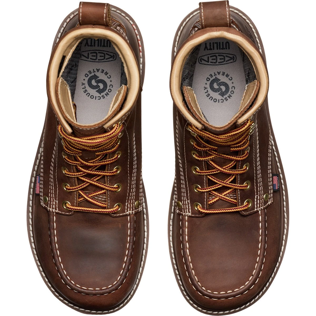 Keen Utility Boots: Men's 1030606 Chestnut Gum Carbon Fiber Toe 8" USA Made Liberty Waterproof Slip Resistant Work Boot - Image 4