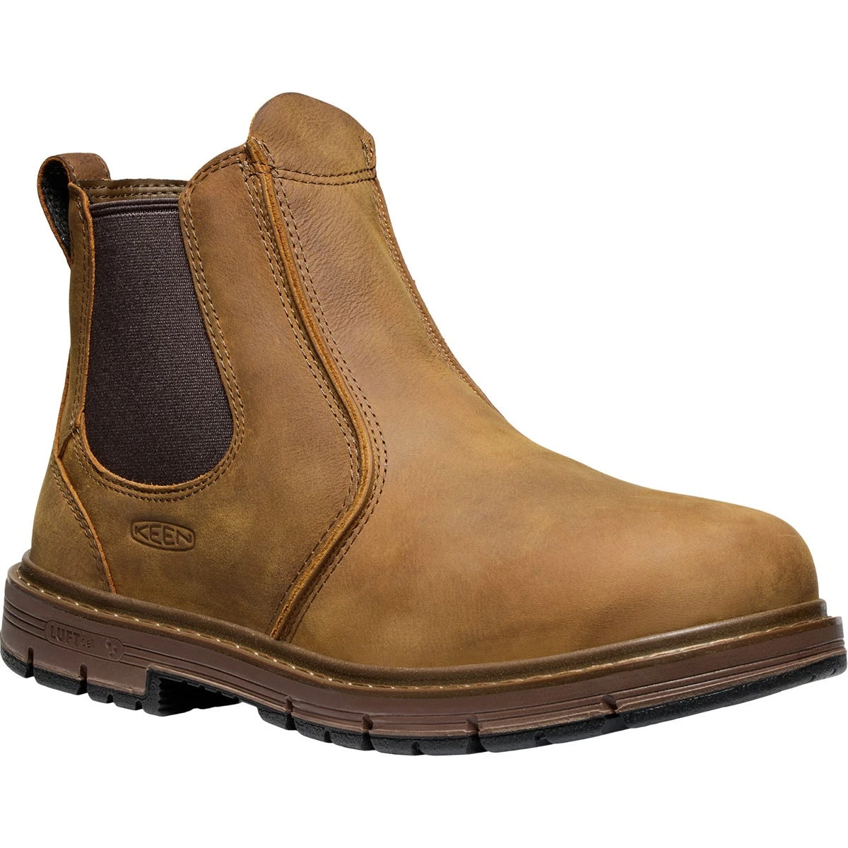Keen Utility Boots: Men's 1030646 Belgian Gum Soft Toe San Jose 90 Degree Chelsea Slip Resistant Pull On Work Boot