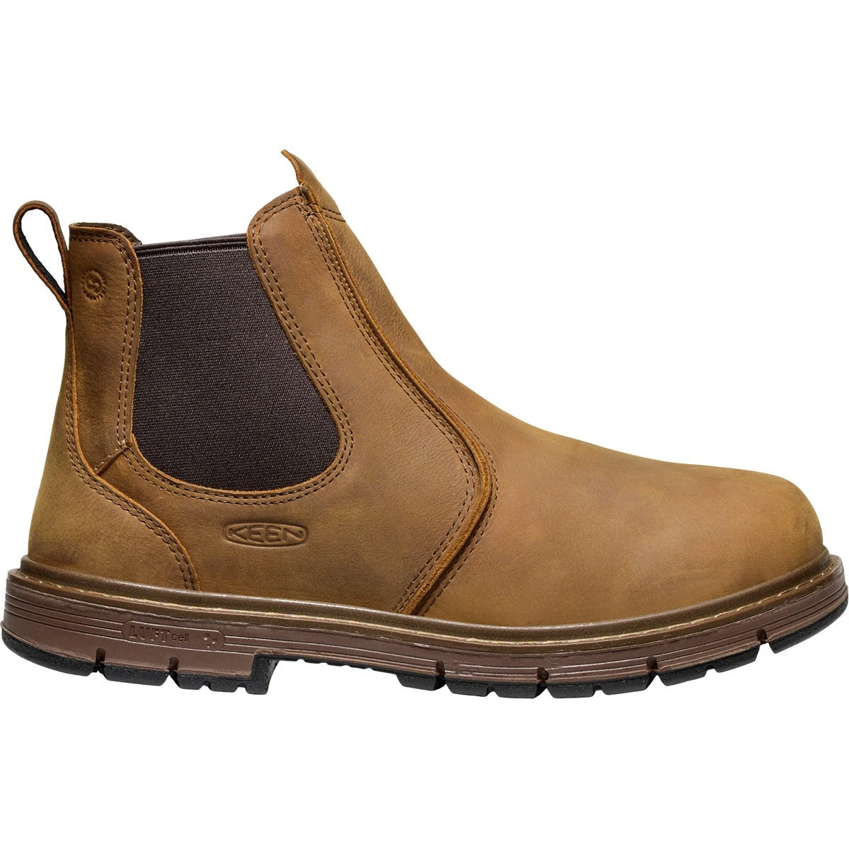 Keen Utility Boots: Men's 1030646 Belgian Gum Soft Toe San Jose 90 Degree Chelsea Slip Resistant Pull On Work Boot - Image 2