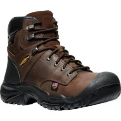 Keen Utility Boots: Men's 1030853 Dark Earth Black Steel Toe Mt Vernon II 6" Waterproof Work Boot