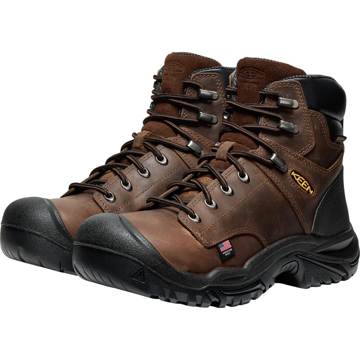 Keen Utility Boots: Men's 1030853 Dark Earth Black Steel Toe Mt Vernon II 6" Waterproof Work Boot - Image 3