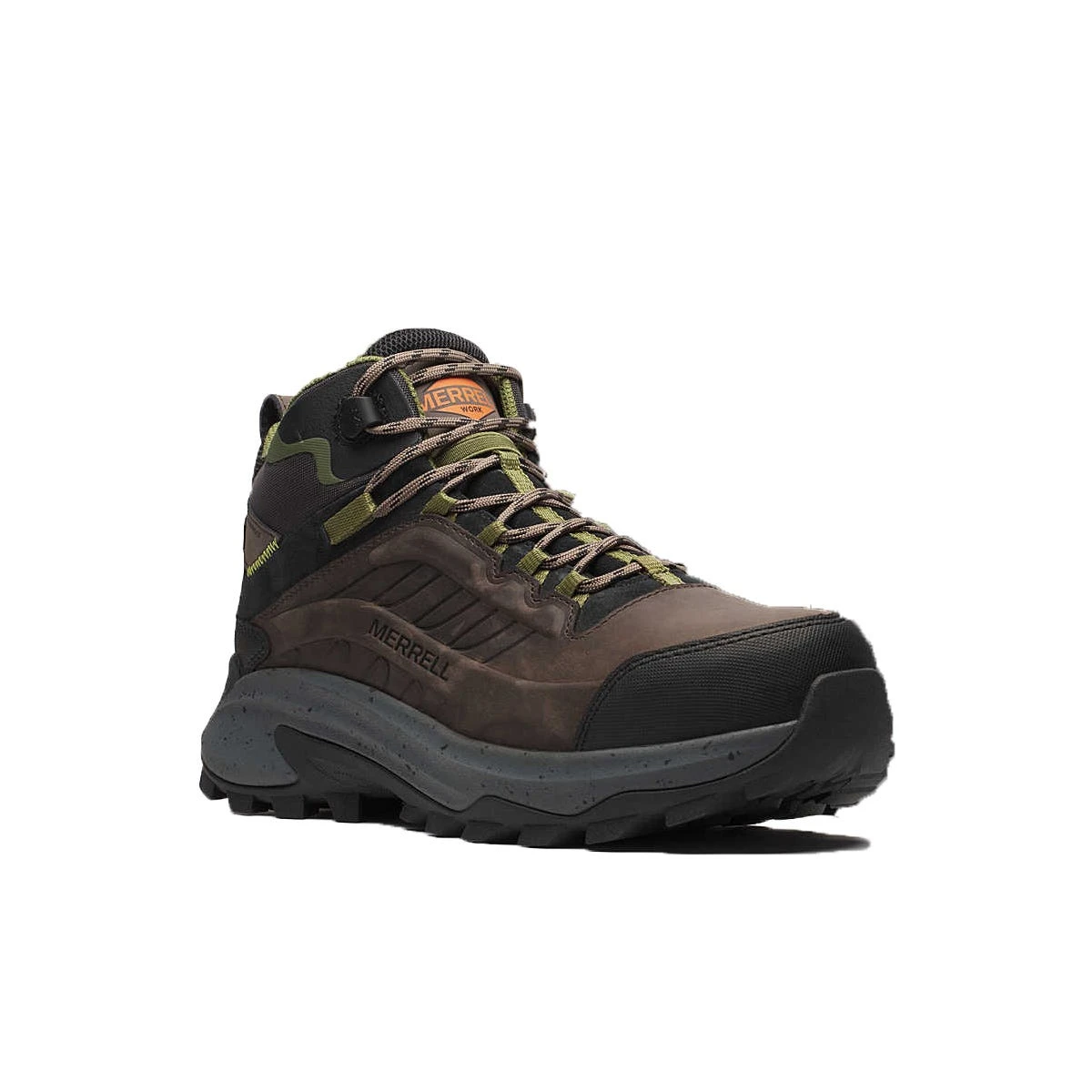 Merrell Shoes: Men's J007897 Dark Taupe Carbon Fiber Toe Moab Speed 2 Waterproof Work Shoe