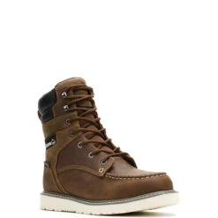 Wolverine Boots: Men's W251055 Sudan Brown Steel Toe Trade Wedge 8'' Moc Toe Work Boot