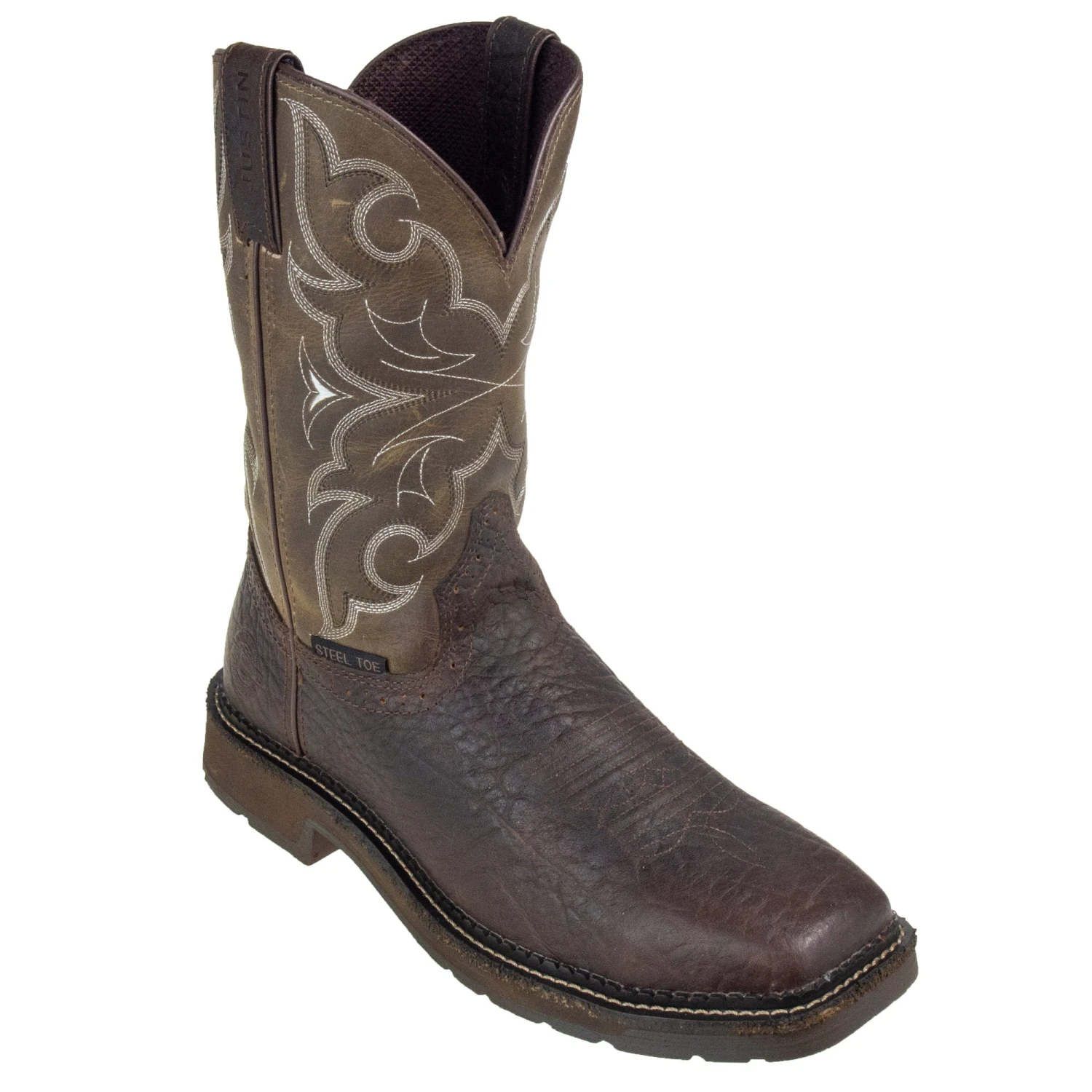 Justin Boots: Men's Cactus SE4313 Amarillo Steel Toe Stampede Work Boots - Image 7