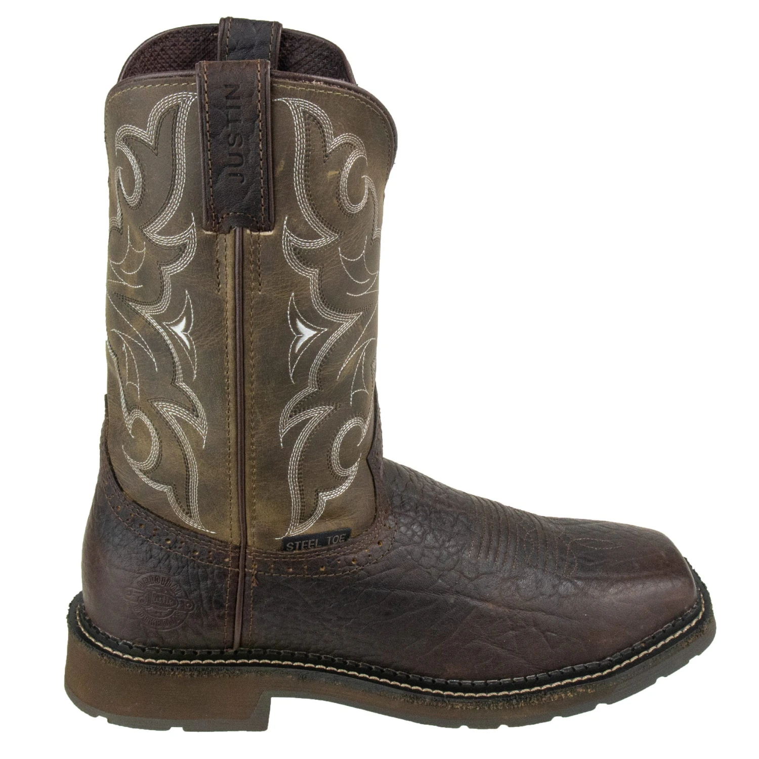 Justin Boots: Men's Cactus SE4313 Amarillo Steel Toe Stampede Work Boots - Image 6