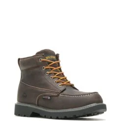 Wolverine Boots: Men's W230025 Brown Moc Toe Floorhand 6” Waterproof Work Boot